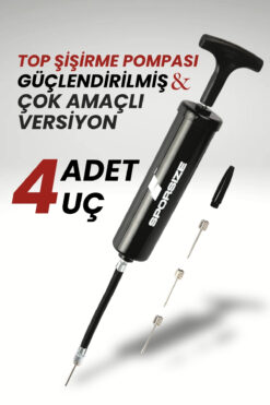 Sporsize Top Şişirme Pompası - Futbol Basketbol Voleybol Hentbol Pilates Topu Denge Diski Şişirme Pompası