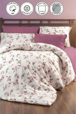 CANDAN ÇEYİZ Lastikli Çarşaflı Çift Kişilik Nevresim Takımı