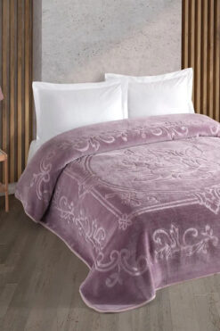 Taç Kristal Blankent Çift Kişilik Battaniye 220x240 - Lila
