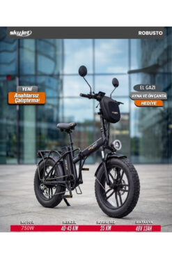 Skyjet ROBUSTO PREMIUM ELEKTRİKLİ BİSİKLET - 750W (AYNA, ÇANTA VE ELGAZI HEDİYELİ)