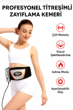 SMAYLİNG Profesyonel Titreşimli Zayflama Cihazı Çift Motorlu Bel Omuz Kol ve Bacak Masajı Göbek Eritme Kemeri