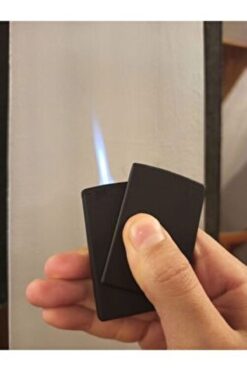 İNDİRİM CENTER Metal Turbo Pürmüz Yana Kaydırmalı Mat Siyah Çakmak