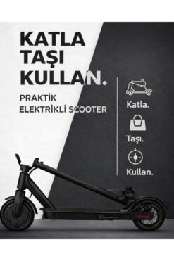 Jibo LCD Ekranlı 350w 120kg Taşıyan Dolgu Lastikli Cruise Kontrollü Elektrikli Scooter Siyah