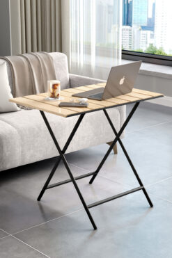 Bino Kamp Masası Çalışma Masası Metal Ayaklı Ders Çalışma Masası Ahşap Masa Mutfak Masası Şık Ofis Masas