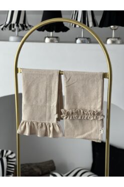 KaiAtelier 2Li Natural Keten Fırfırlı Kurulama Bezleri