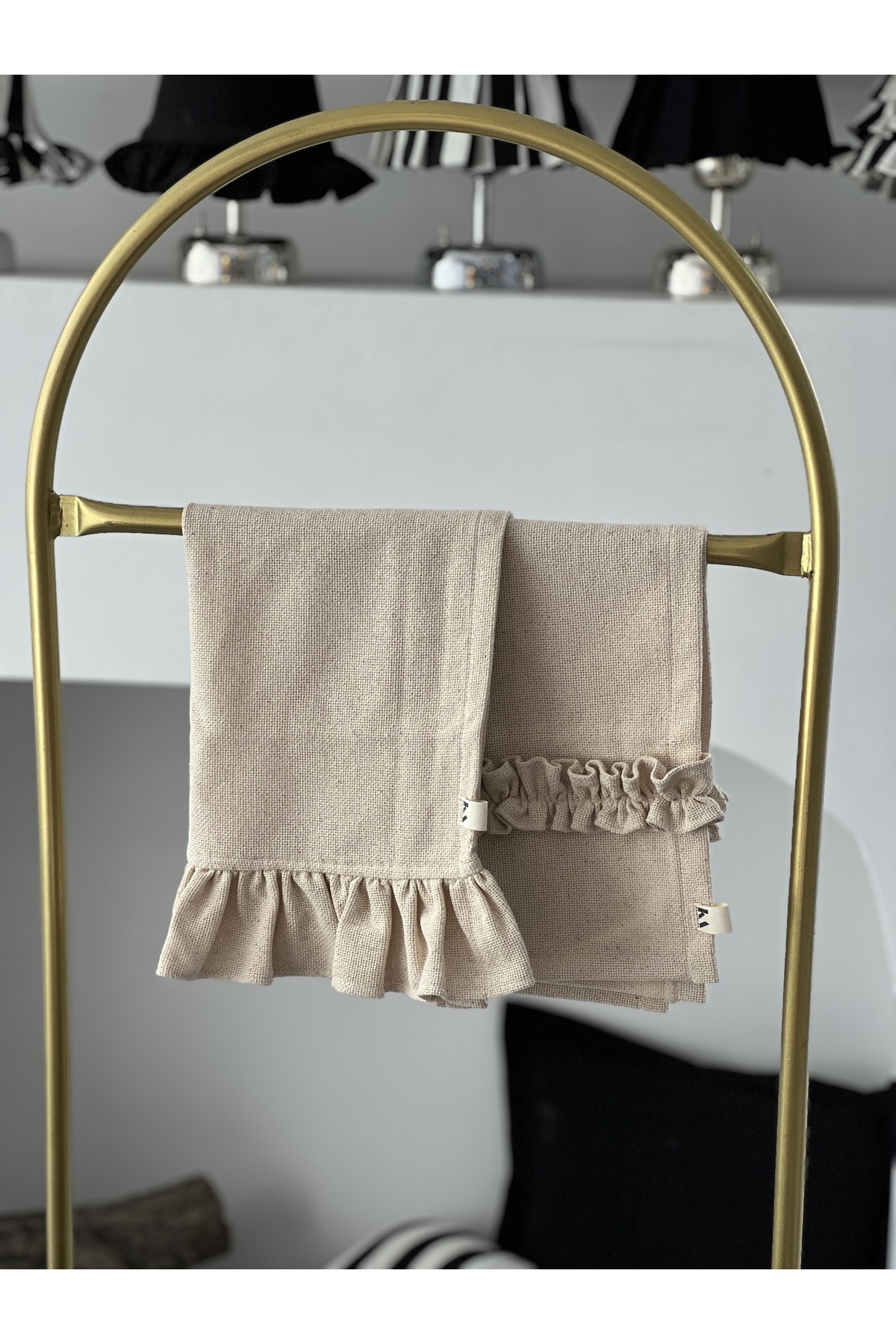 KaiAtelier 2Li Natural Keten Fırfırlı Kurulama Bezleri - Görsel 2