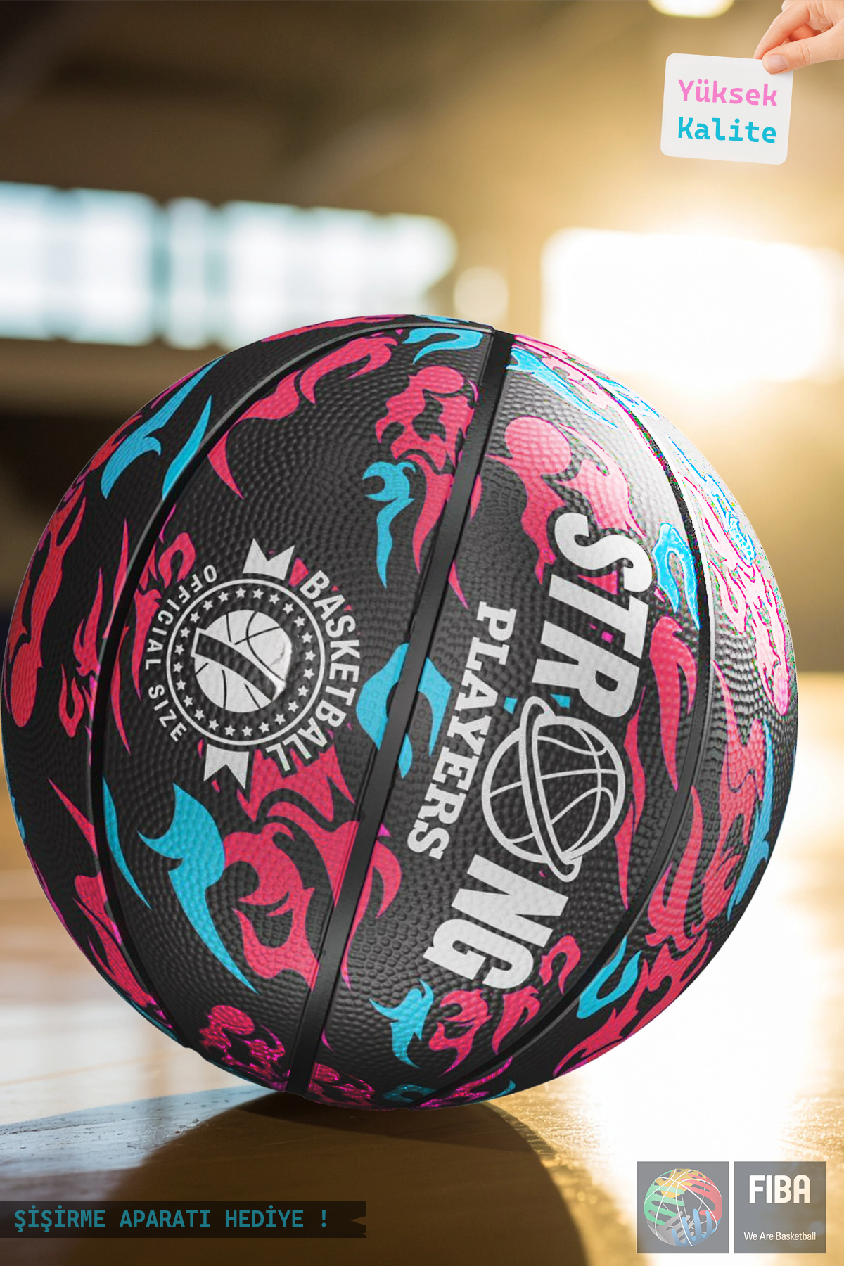 Hsport Prof. NBA Kaymaz Kauçuk iç/dış Saha Uygun 5 Numara Basketbol Topu Profesyonel Basket