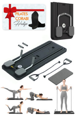 RELAXUS Çok Fonksiyonlu Egzersiz Aleti Pilates Reformer, Ev Tipi Pilates Istasyonu Pilates Çorabı