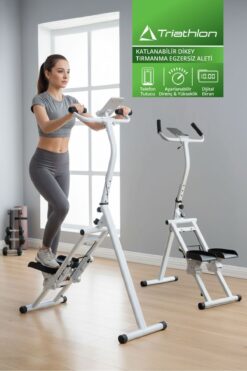 Triathlon T‑234 Katlanabilir Dikey Tırmanma Egzersiz Aleti | Dijital Ekran | Ayarlanabilir Direnç &