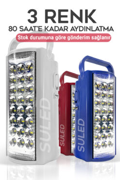 SULED Kamp Lambası Usb 6v Akülü 80 Saat - 3gün Aydınlatma 24 Smd Led Işıldak Lamba 220v Şarj