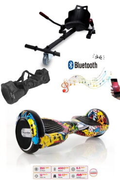 CityMate Elektrikli Kaykay Scooter Hoverboard Akıllı Denge 6.5 Inch + Hover Kart + Çanta EXTREM PAKET D01