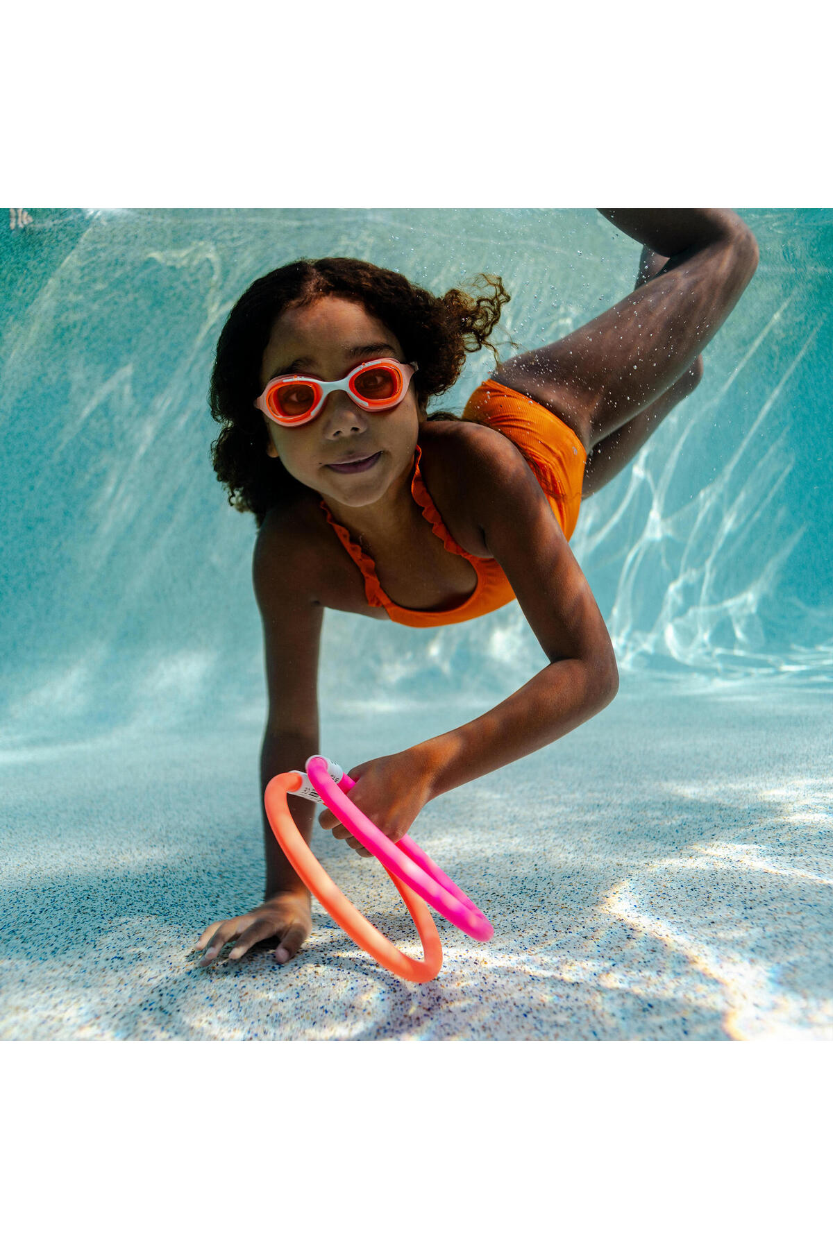 Decathlon Çocuk Yüzücü Gözlüğü - Turuncu/Pembe/Mavi - Xbase - Görsel 2