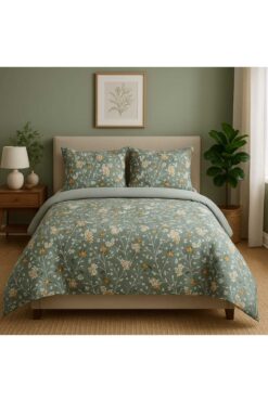 Loova Nevresim takımı çift kişilik %100 pamuklu Yorgan kılıfı+lastikli çarşaf+ 2 yastık kılıfı dahil lüx