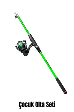 BALZA Çocuk Olta Seti YEŞİL Balık Oltası 165 cm Kamış 200'lük Makine Misina Sarılı Renkli Olta Takımı