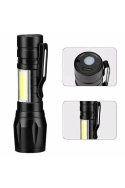 Ardinyo Ultra Güçlü 2500 Lumen 5w Cob Led Usb Şarjlı El Feneri Avcılık,kamp Feneri Deprem Çantalık Fener