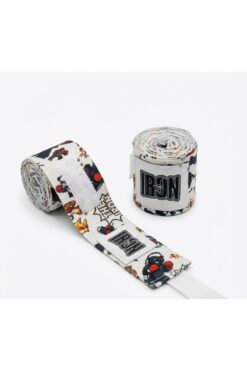 THE IRON IRON Erkek Çocuk Baskılı Boks Bandajı 2.10 Metre - Çizgi Roman Desenli Cırt Cırtlı Esnek El Sargısı