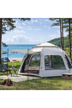 MUBX 10 Kişilik Geniş Aile Çadırı Otomatik Kamp Çadırı Su ve Rüzgara Dayanıklı 300x300x170cm