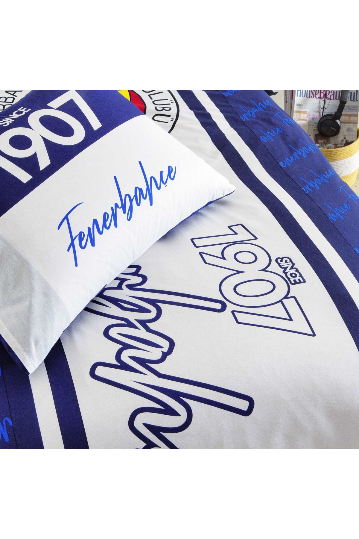 Taç Lisanslı Fenerbahçe 1907 Glow Tek Kişilik Pamuk Nevresim Takımı - Görsel 2