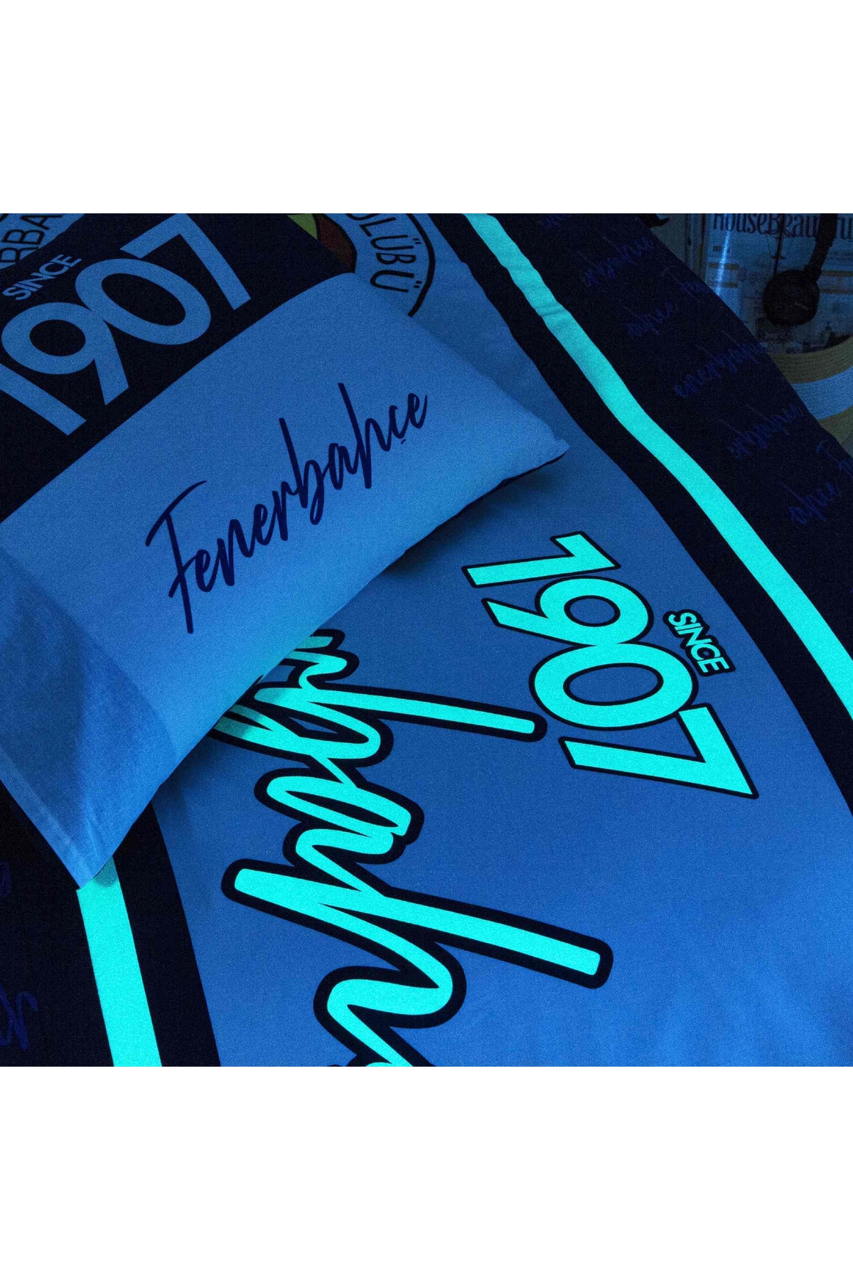 Taç Lisanslı Fenerbahçe 1907 Glow Tek Kişilik Pamuk Nevresim Takımı - Görsel 3