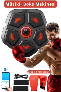 ALFAGİFT Akıllı Boks Eğitim Makinesi Müzikli Bluetooth Spor Aleti Fitness Egzersiz Cihazı