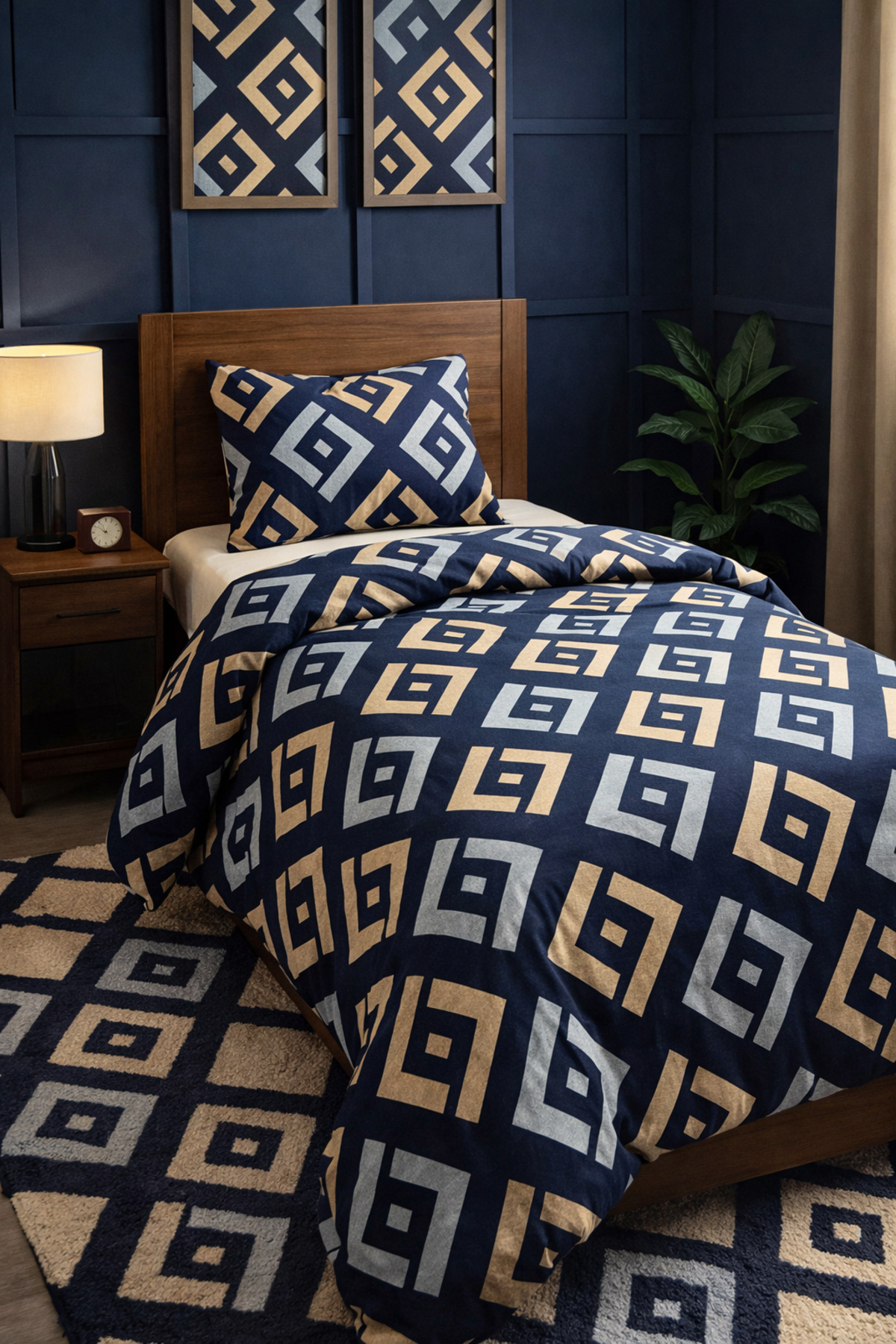 İsmail Gürel Tek Kişilik Lastikli Çarşaflı Nevresim Takımı | Pamuklu