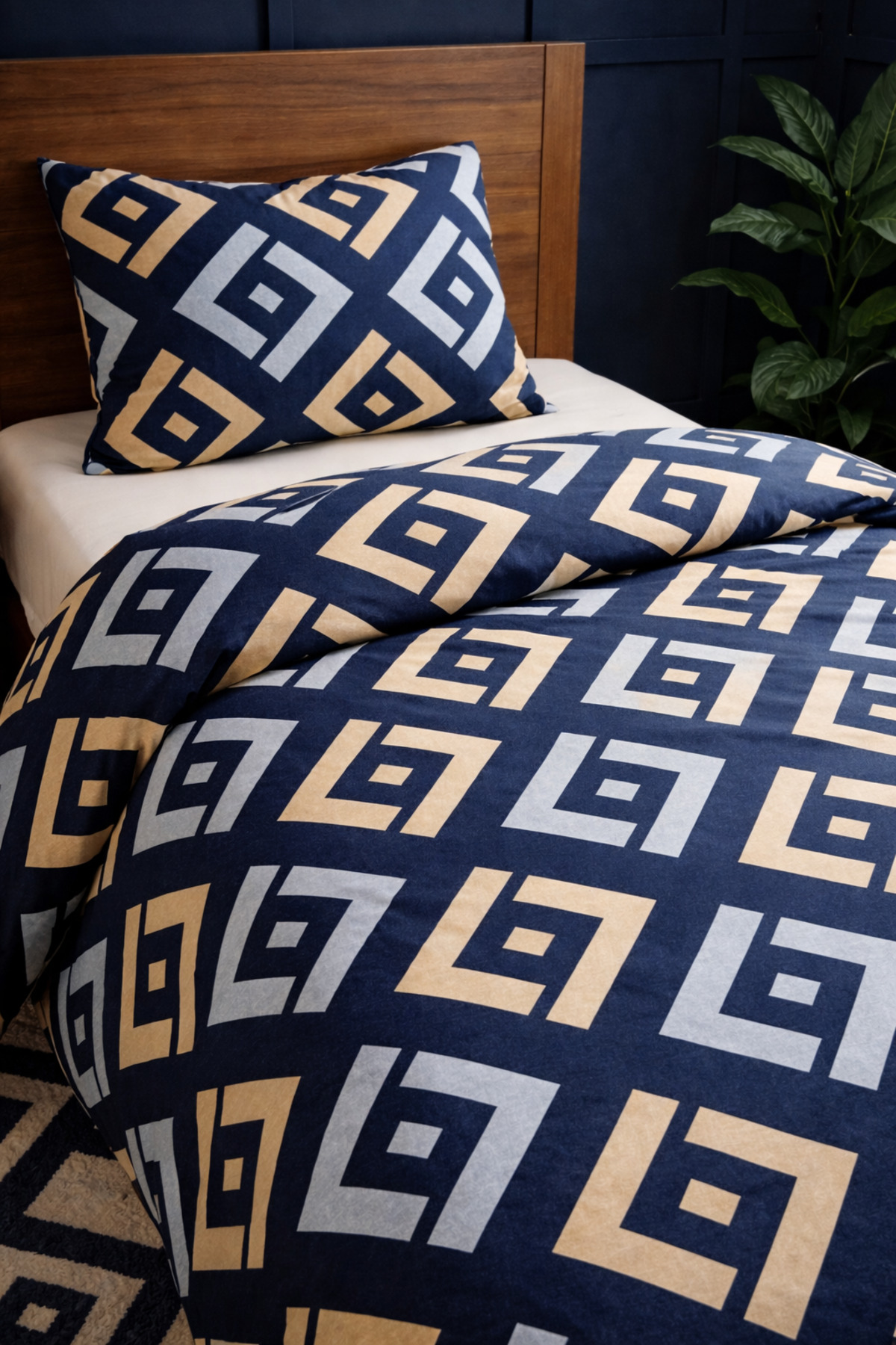 İsmail Gürel Tek Kişilik Lastikli Çarşaflı Nevresim Takımı | Pamuklu - Görsel 2