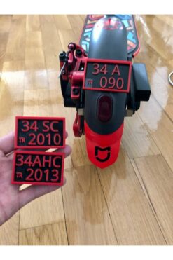 GİT3D 3d Kişiye Özel Plaka- Dekor , Scooter , Elektrikli Bisiklet Vb. (3M BANT ILE)