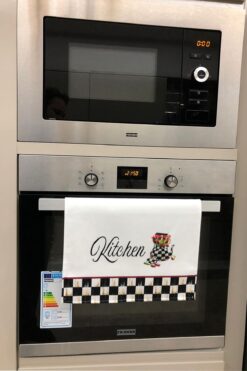 DEKOMOD Dekoratif Mutfak Pamuklu Fırın Havlusu Özel Desenli Damalı Model 35x50 Cm Yıkanabilir Pamuklu Ürün