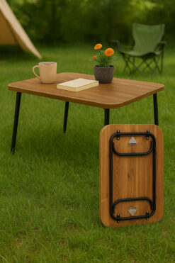 Ecowood Katlanabilir Kamp Masası Piknik Masası 50x80 - Çam