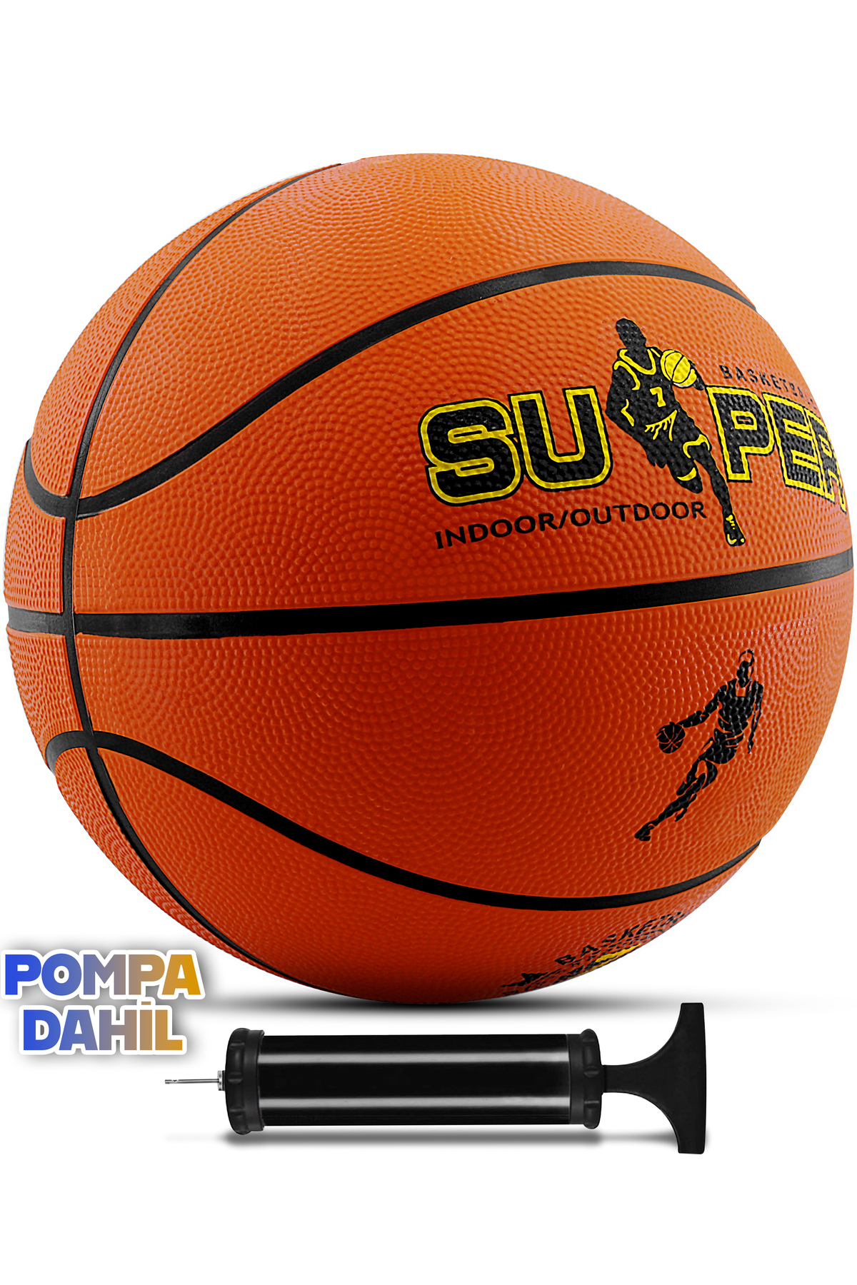 Telvesse Orijinal Basketbol Topu Iç Dış Mekan Pompa Hediyeli 7 Numara Turuncu