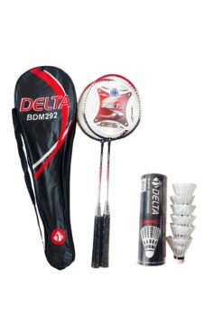 Delta 2 Adet Badminton Raketi + Badminton Çantası + 6 Adet Badminton Topu Seti