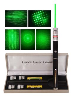 Genel Markalar Yeşil Lazer Green Laser Pointer Özel Kutulu 5 Farklı Yansıtıcı Başlıklı