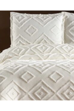 diabella İskandinav Jasmin 3 Parça Çift Kişilik Yatak Örtüsü Krem