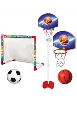 Genel Markalar Ayarlanabilir Ayaklı Büyük Boy Basketbol Potası 120cm + Futbol kale