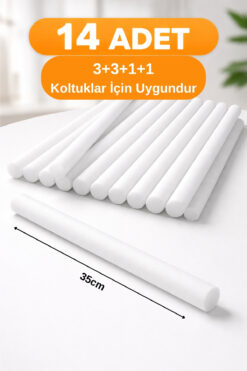 Senpai Koltuk Örtüsü Kaydırmaz Sünger Çubuk 14 Adet 35 cm Koltuk Kılıfı Sabitleyici | 3+3+1+1 Uygun