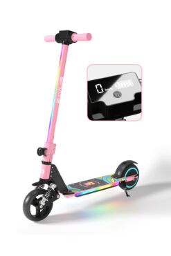 Electron Scooter Çocuk Elektrikli - 130w, Led Işıklı, Amortisörlü (DİZLİK VE DİRSEKLİK HEDİYELİ)