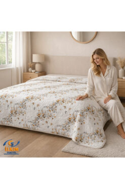 cs ilkim Kapitone Pamuklu Çift Kişilik, Çok Amaçlı Yatak Örtüsü / Pike 200 x 230 cm (YENİ MODEL)