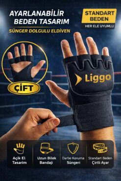 Liggo Ufc Boks Eldiveni Bilek Bandajlı Mma Eldiveni Torba Eldiveni Antrenman Eldiveni