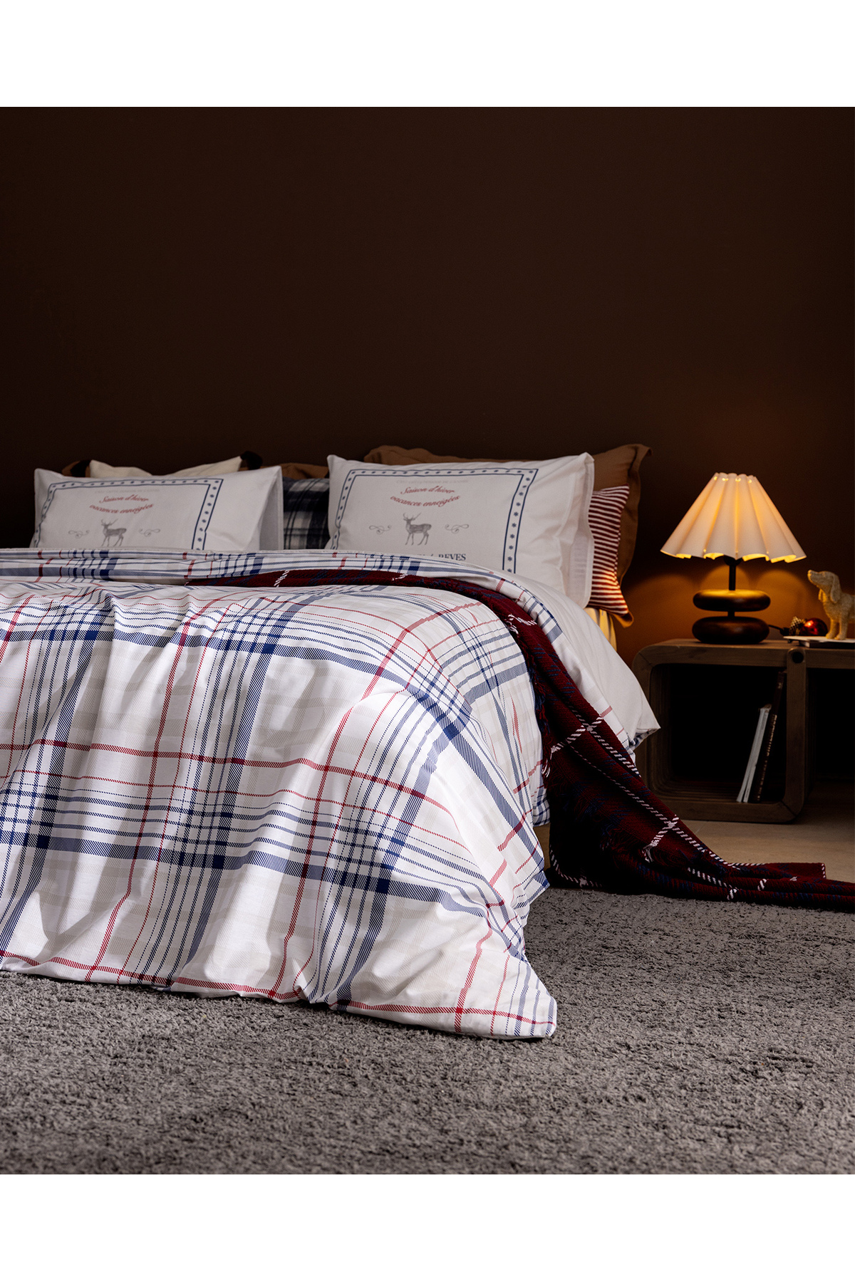 Madame Coco Philippe Çift Kişilik %100 Pamuk Ranforce Baskılı Çarşaflı Nevresim Takımı - Mavi - Görsel 2