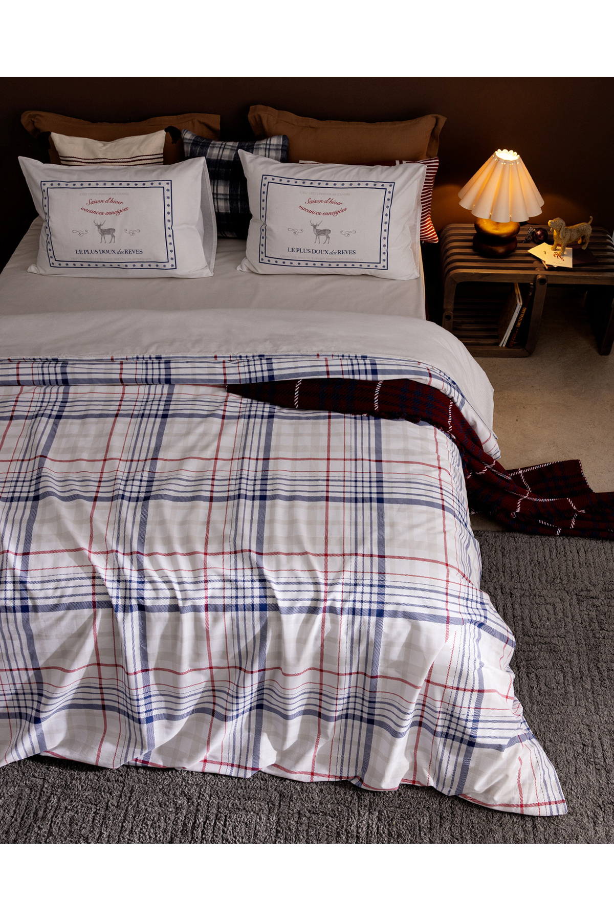 Madame Coco Philippe Çift Kişilik %100 Pamuk Ranforce Baskılı Çarşaflı Nevresim Takımı - Mavi - Görsel 3