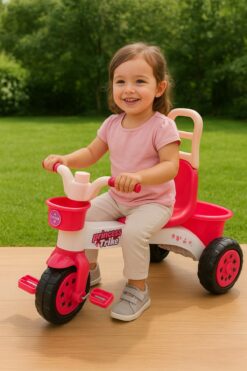 Retoys İlk Arabam Çocuk Prenses Bisiklet 3 Tekerlekli Pedallı Sepetli +2-10 Yaş(Kutulu)