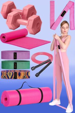 Ultio Spor Özel Pilates Seti Jimnastik Seti Direnç Bandı Seti Yoga Seti Tüm Egzersizlere Özel Tasarım Spor Set