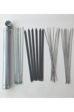 Genel Markalar Mangal Seti (60 Cm)- 6 Adana Kebap Şişi, 6 Patlıcan Şiş Yassı ,10 Ciğer,10 Adet Kuşbaşı, Şiş Kabı