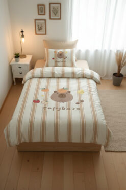 Evmila Capybara Desenli Tek Kişilik Nevresim Takımı 160x220 cm