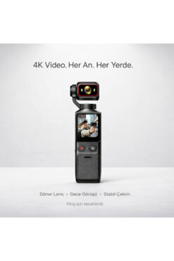 GoMarkt 4K Aksiyon Kamera 180° Döner Lens | Gece Görüşü, Stabil Çekim, Vlog Kamera