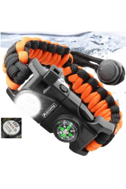 Orcamp Paracord Hayatta Kalma Bilekliği Turuncu-Siyah OUT-4300