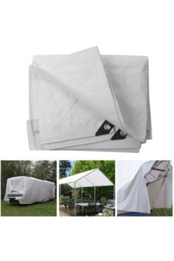 NAKSAN 5 X 5 Metre Lamineli Branda Çadır Gölgelik Su Toz Geçirmez Beyaz
