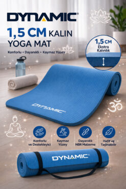 Dynamic Nbr 1,5 Cm  Deluxe Foam Pilates Minderi & Yoga Mat-mavi