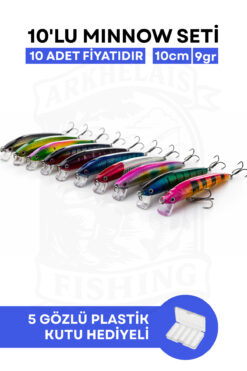 Arkhelais Rapala - Suni Balık Yemi - 10 cm 9 gr - 10'lu Paket - Yapay Balık Yemi - Kutu Hediyeli