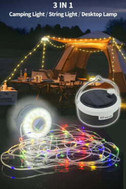 VOLEMİ Şarjlı 8 Metre Led Rgb + Gün Işığı Kamp Lambası Dekor Lambası Yılbaşı Süsü Perde